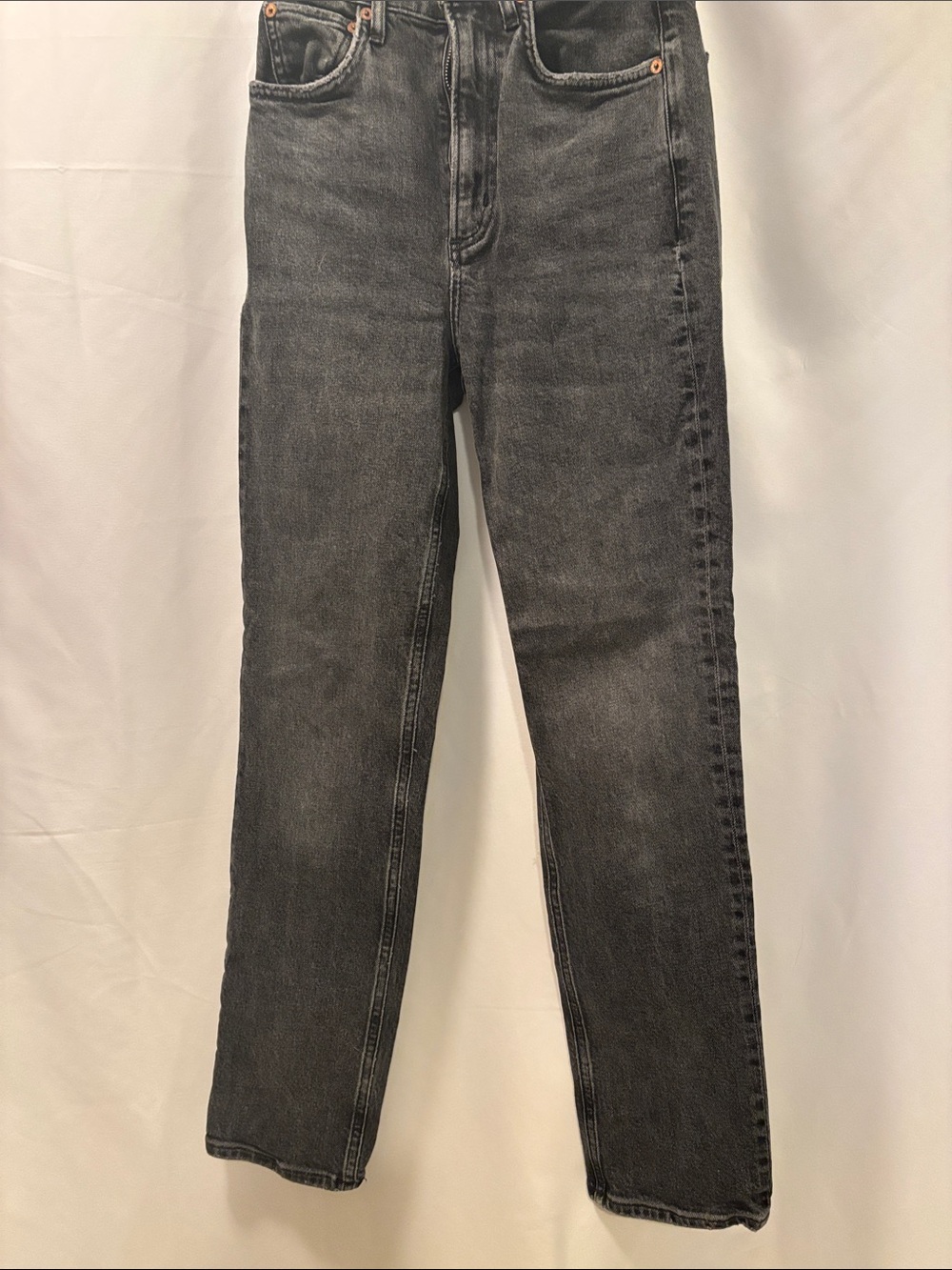 Agolde Women Black Washed Denim Jeans with Pockets - 23"